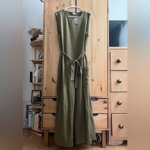 Olive Green Textured Jumpsuit - XL